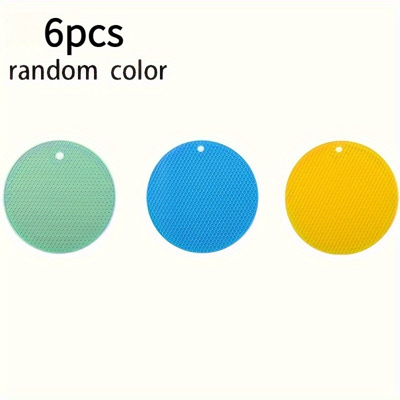 6pcs Colorful Silicone Heat- Non-slip, Pads For Kitchen Essentials Like Can Openers, Placemats, Teapot Mats, Spoon Holders & Coasters - Durable & Versatile, Random Color