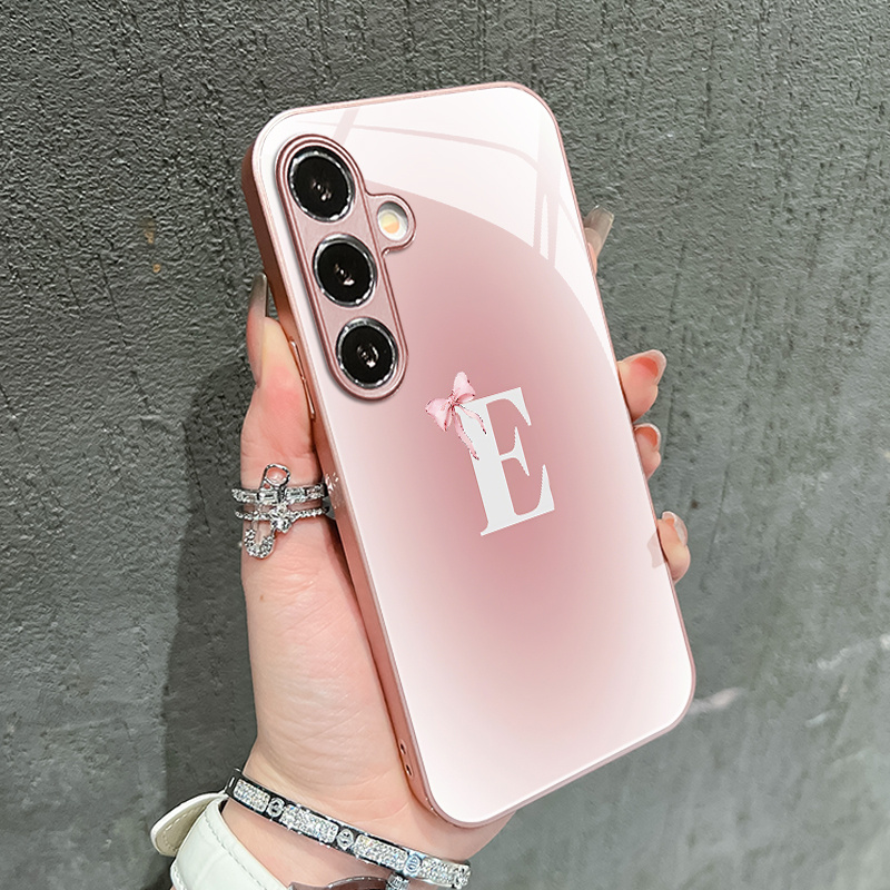 TEMU Phone Case: Pink Minimalist Gradient Letter "e" Pattern Phone Case For A53/a54/a55/a52/a35/a34/a33/a32/a25/a24/a23/a15/a14/a13/a05s/s20/s21