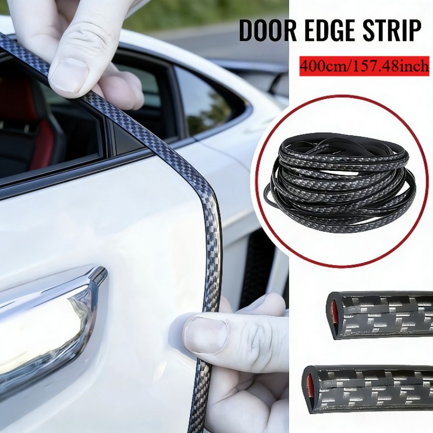 400cm/157.48-inch Automotive Door Anti-collision Buffer Strip, Rubber Decorative Strip, With Sealing And Decorative Functions, For Vehicle Safety