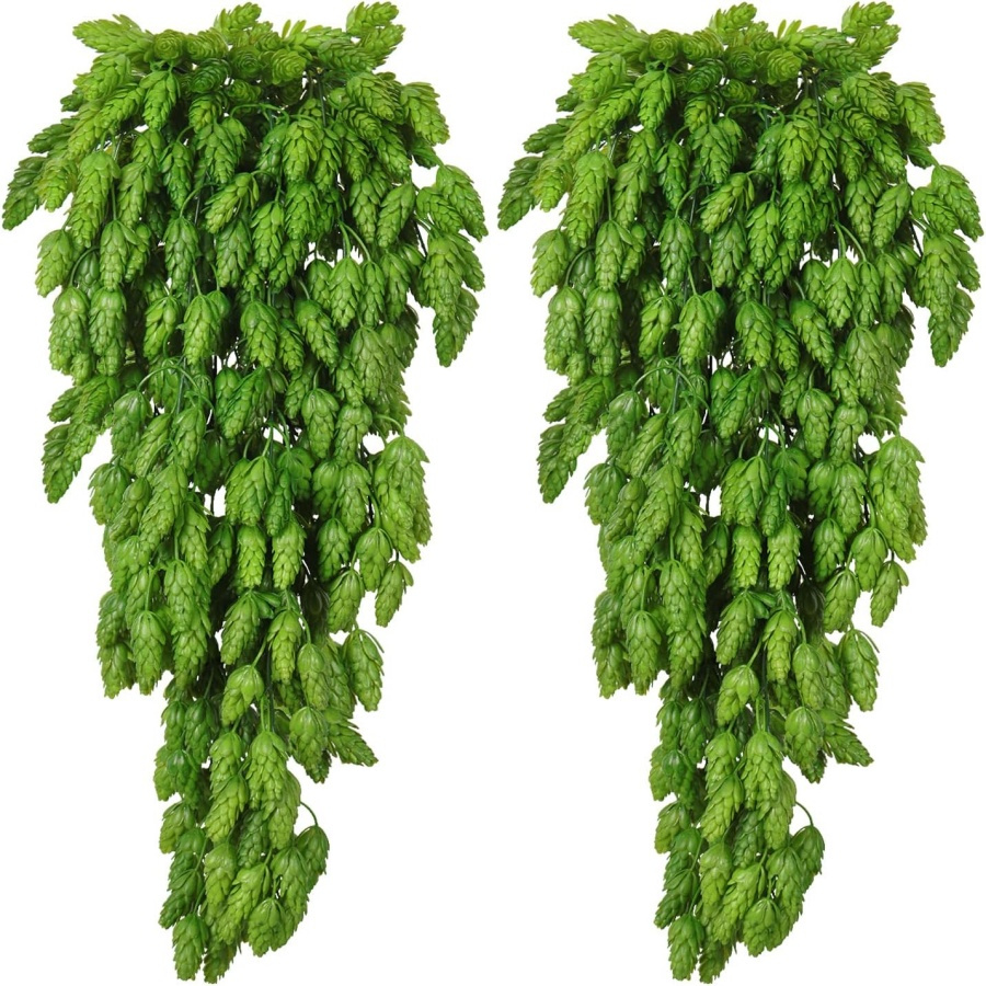 

Set Of 2 Artificial Hop Flower For Christmas Decoration, Featuring Pine Needles And Greenery, Ideal For Hanging Or As A Centerpiece On Tables Or .