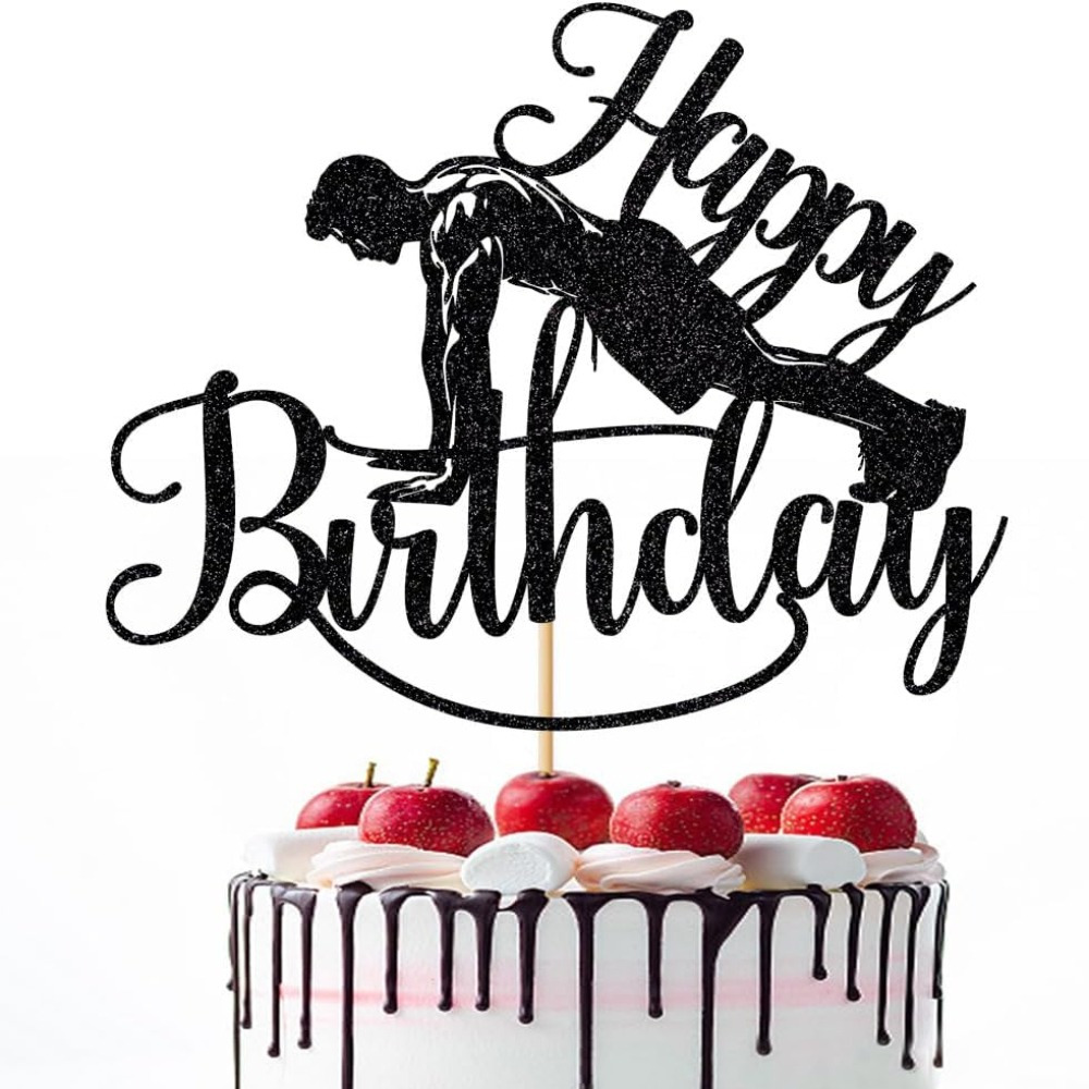 Topper per torta di compleanno personalizzato con nome bodybuilder per sollevatore di pesi da uomo forte  15