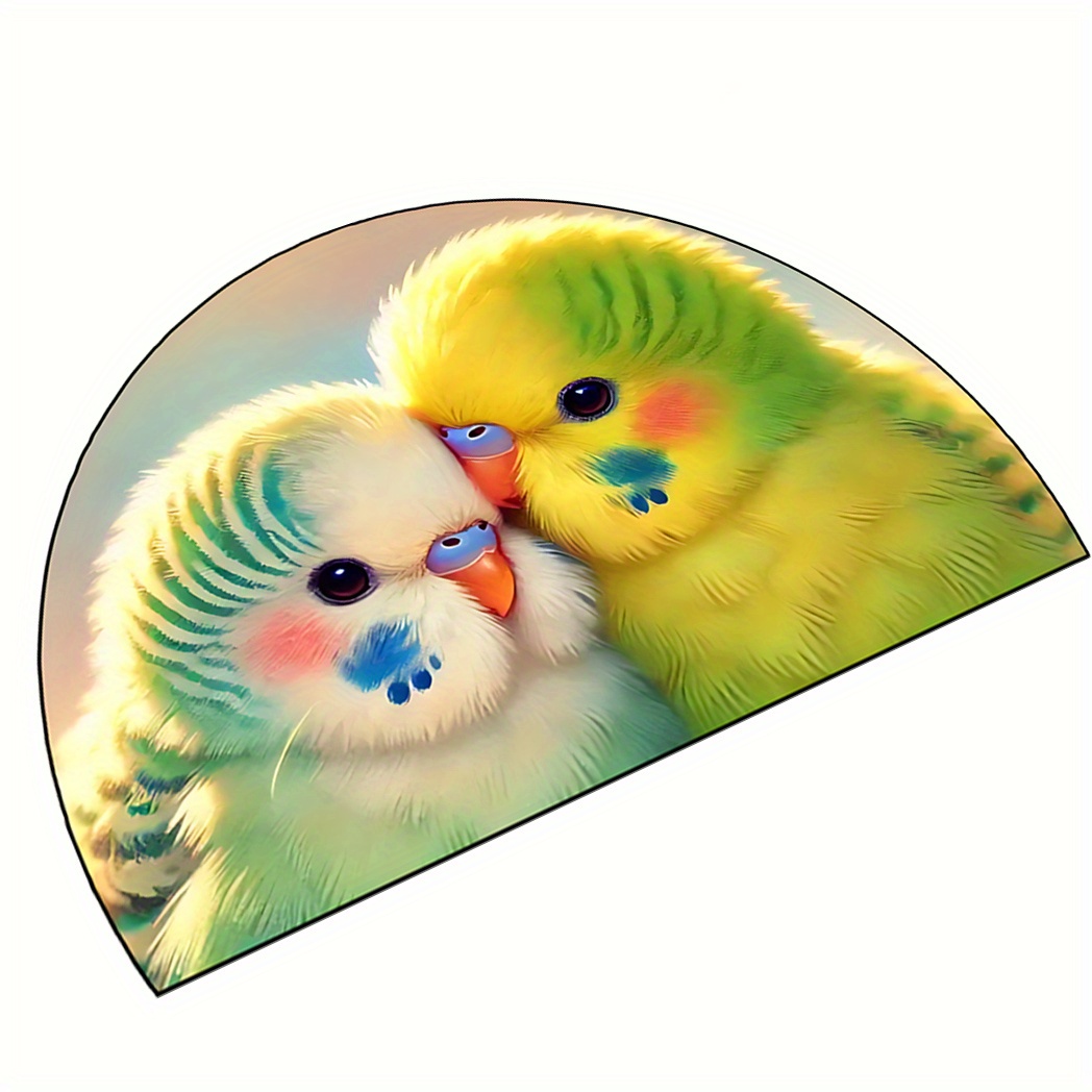 

1pc Green Parakeets Pattern Semi- Anti Slip Entrance Door Mat, Suitable For / / Living Room/ Bedroom/ Dining Room/ Bathroom, Decoration, Home Decoration