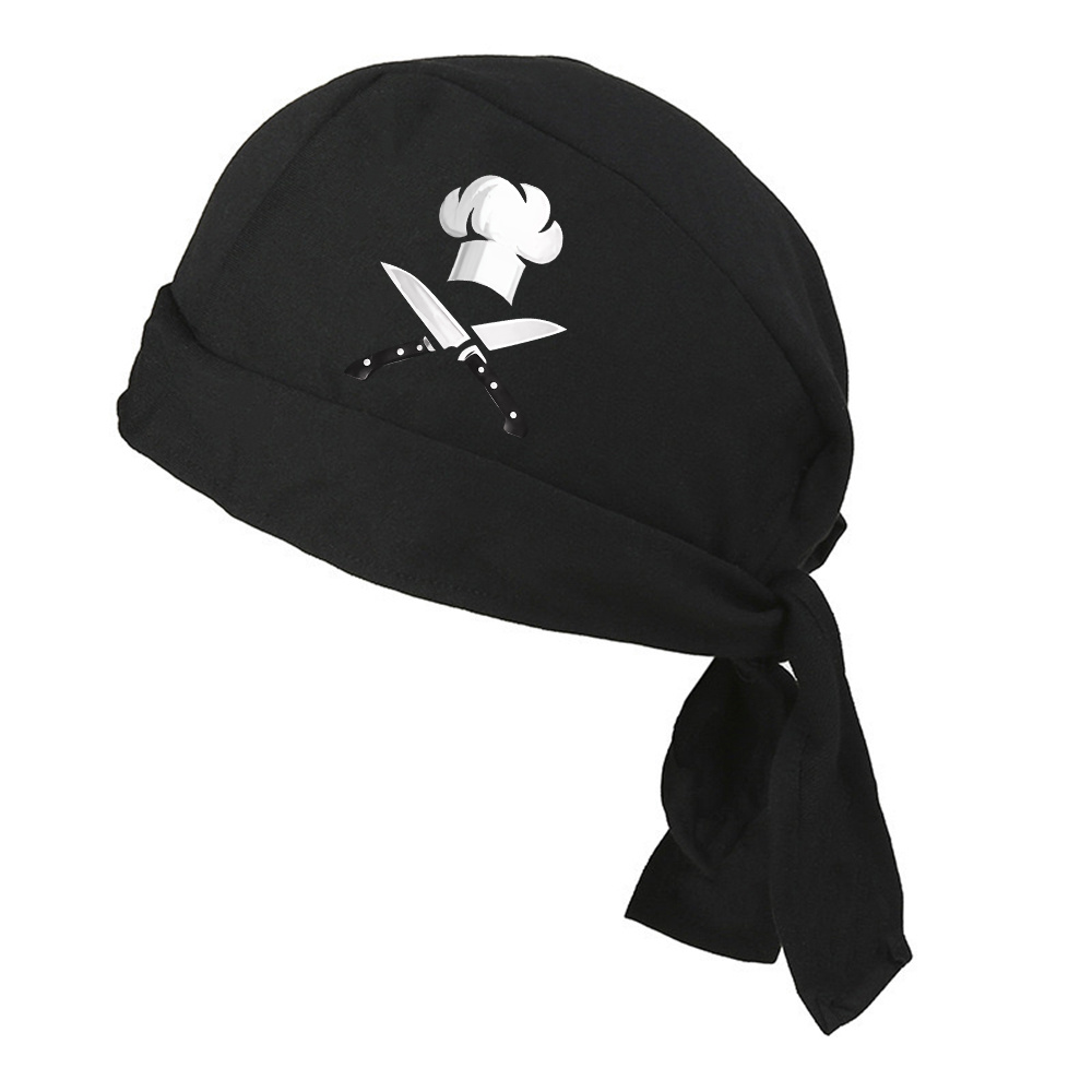 TEMU 1 pz Bandana con Stampa Pirata con Ossa Incrociate, Cappello da Chef e Coltelli Incrociati, Fascia Multiuso, Copricapo, Copertura per il ,