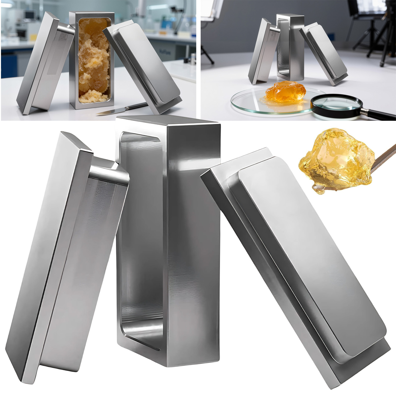 Aluminum Alloy Rosin Pre-compression Mold, Rectangular 5.2*10.2cm, Reusable For Foam And Flower Extraction