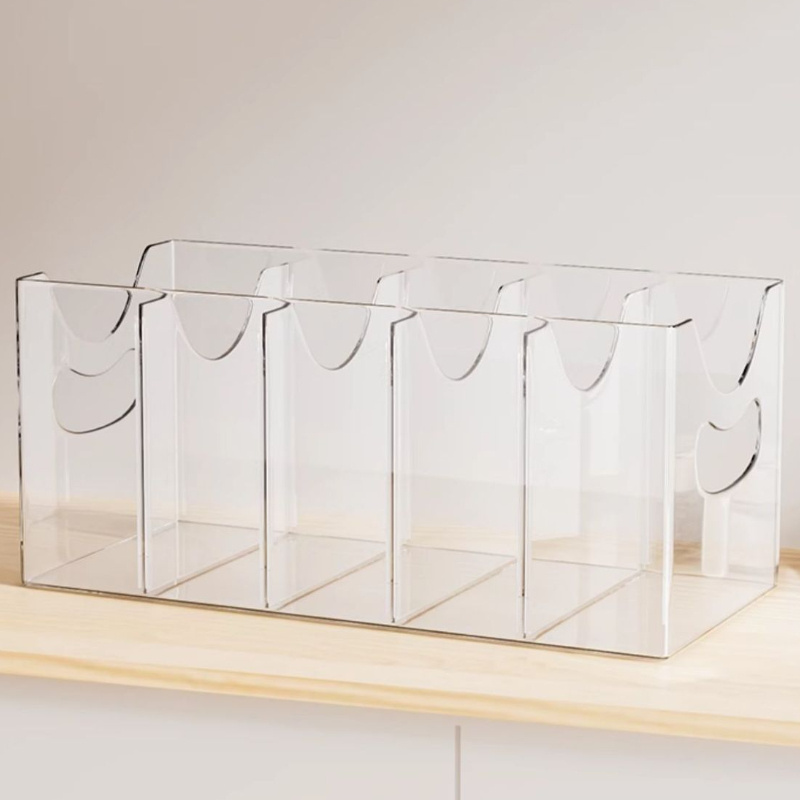 

1pc Transparent 5-slot Adjustable Organizer Box For Belts, Ties, Socks, Underwear - Plastic, , Multi-functional Storage Solution For Closet Organization, Closet Organizers And Storage