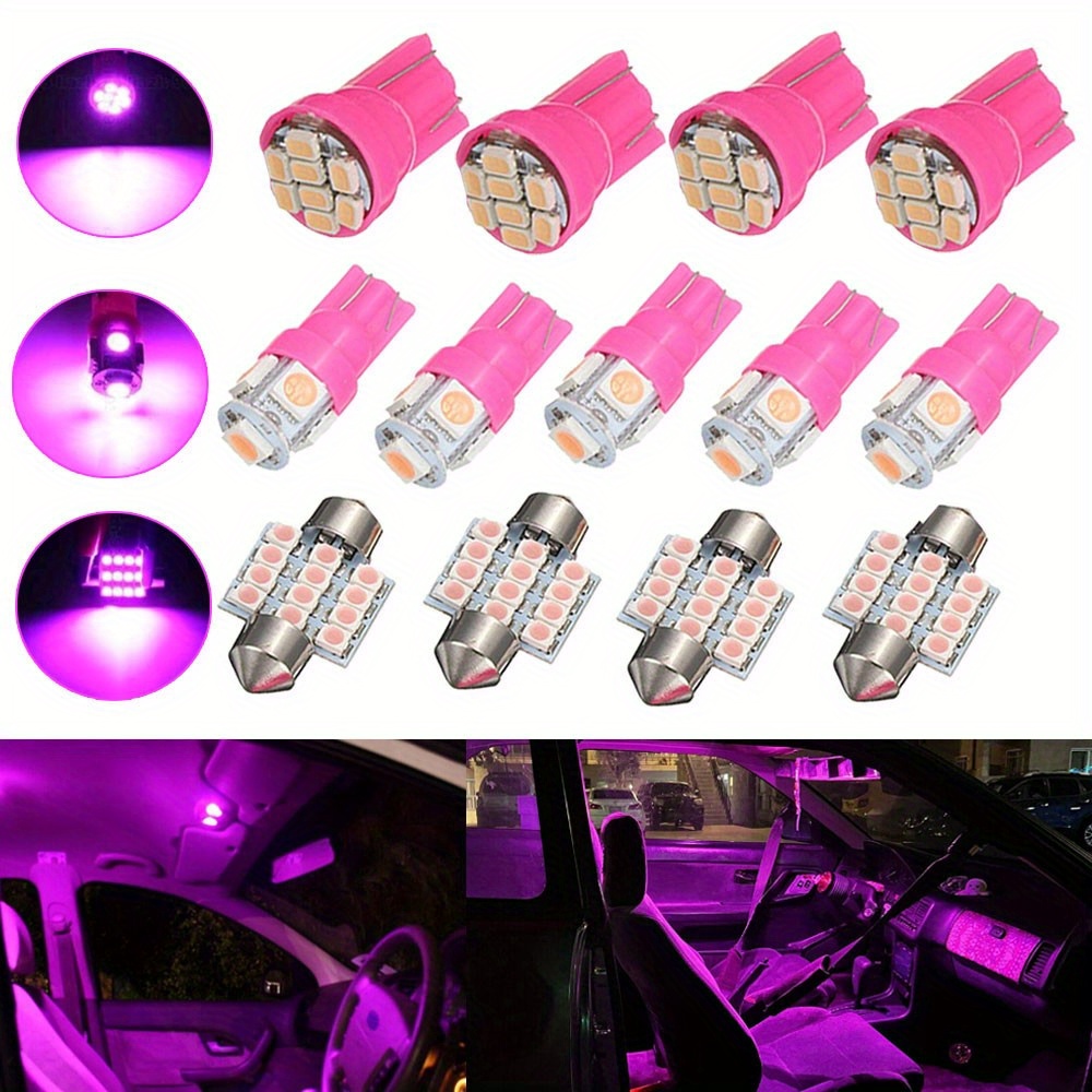 TEMU 13pcs Led Lights Interior Package Kit License Plate Lamp Bulb Decoration Car Interior Accessories, Vehicle Lighting Upgrade, Dome Light