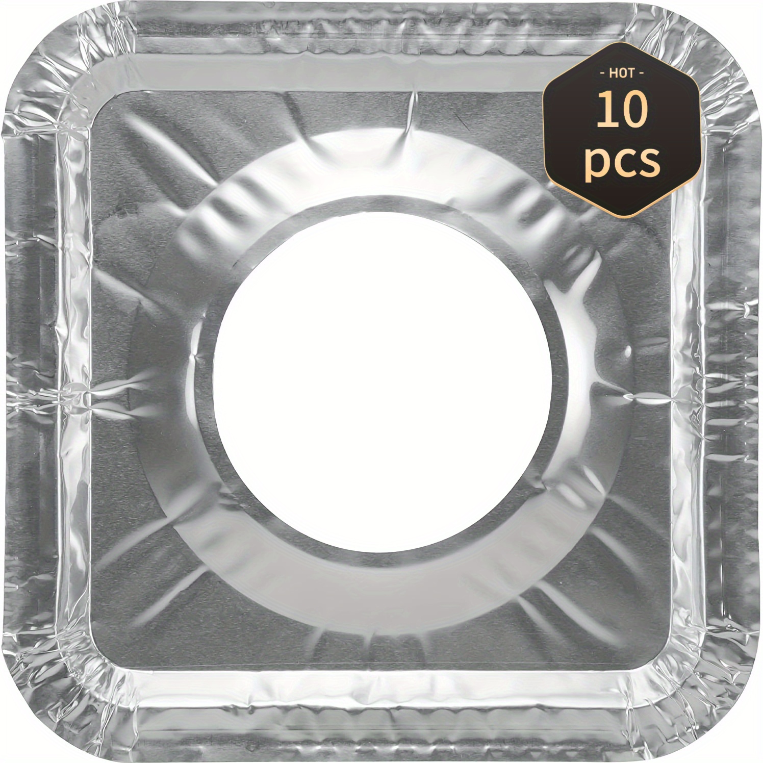 10pcs 8.5 Square Aluminum Foil Stove Burner Covers- Range Protectors, Disposable Gas Burner Liners- Easy To Clean