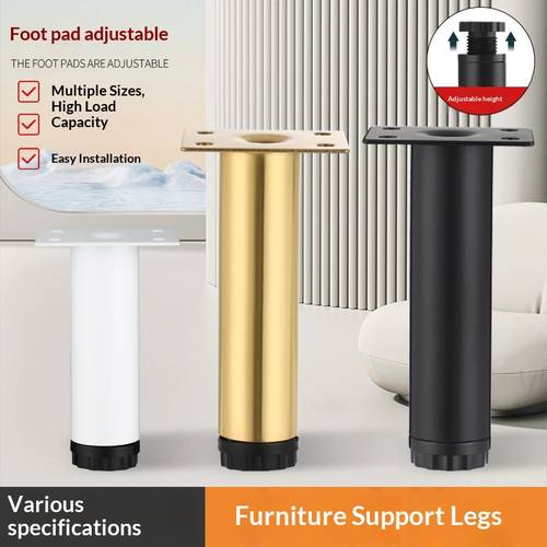 Adjustable -Height Sofa Legs, Straight Coffee Table Legs, Reinforced TV Stand Legs, , And Metal Leg Pads