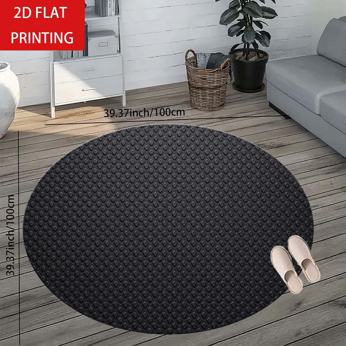TEMU Non-slip Absorbent Round Flannel Rug Suitable For Bathroom, Kitchen & Entryway - Soft Machine Washable Floor Mat With Backing, Modern Abstract