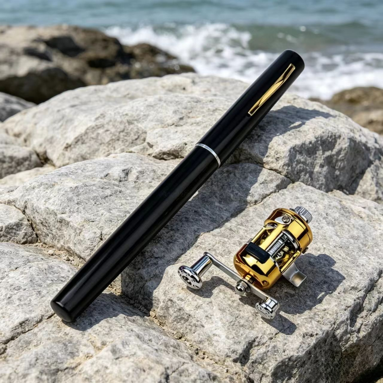 TEMU Fishing Set. 1 1m Pen Fishing Rod. 1 Fishing Wheel. Fishing Rod And Combination Set. Pen Fishing Rod Portable Mini Fishing Rod. Best Gift For