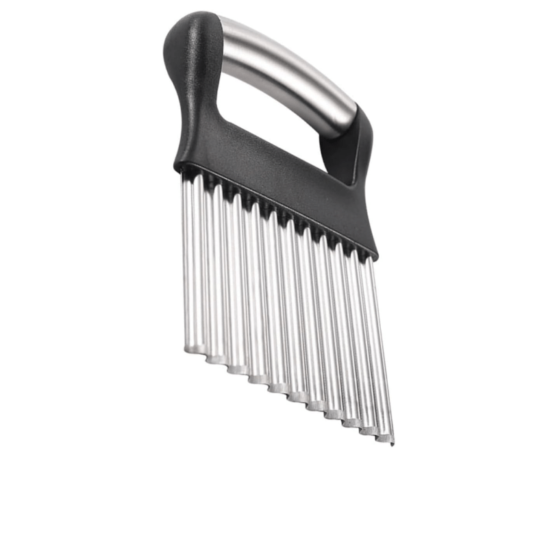 Image of Stainless Steel Vegetable Wrinkle Cutter - And Potato Slicer With Ergonomic Handle, Durable Outdoor Kitchen Tool For Carrots And Vegetables, Vegetable Slicer And Chopper