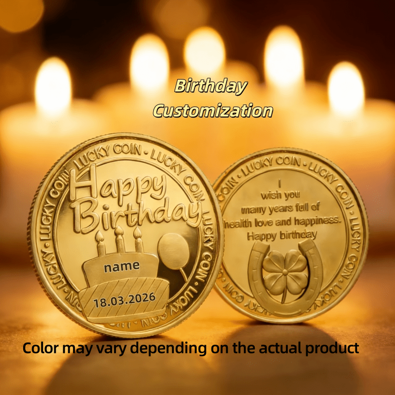 Image of Custom Birthday | "happy Birthday" Themed Design, Engraved With Names - Birthday Badges, Suitable For Birthday Gifts, Birthday Commemorative , Birthday Party Supplies, Halloween Gifts, Christmas Gifts