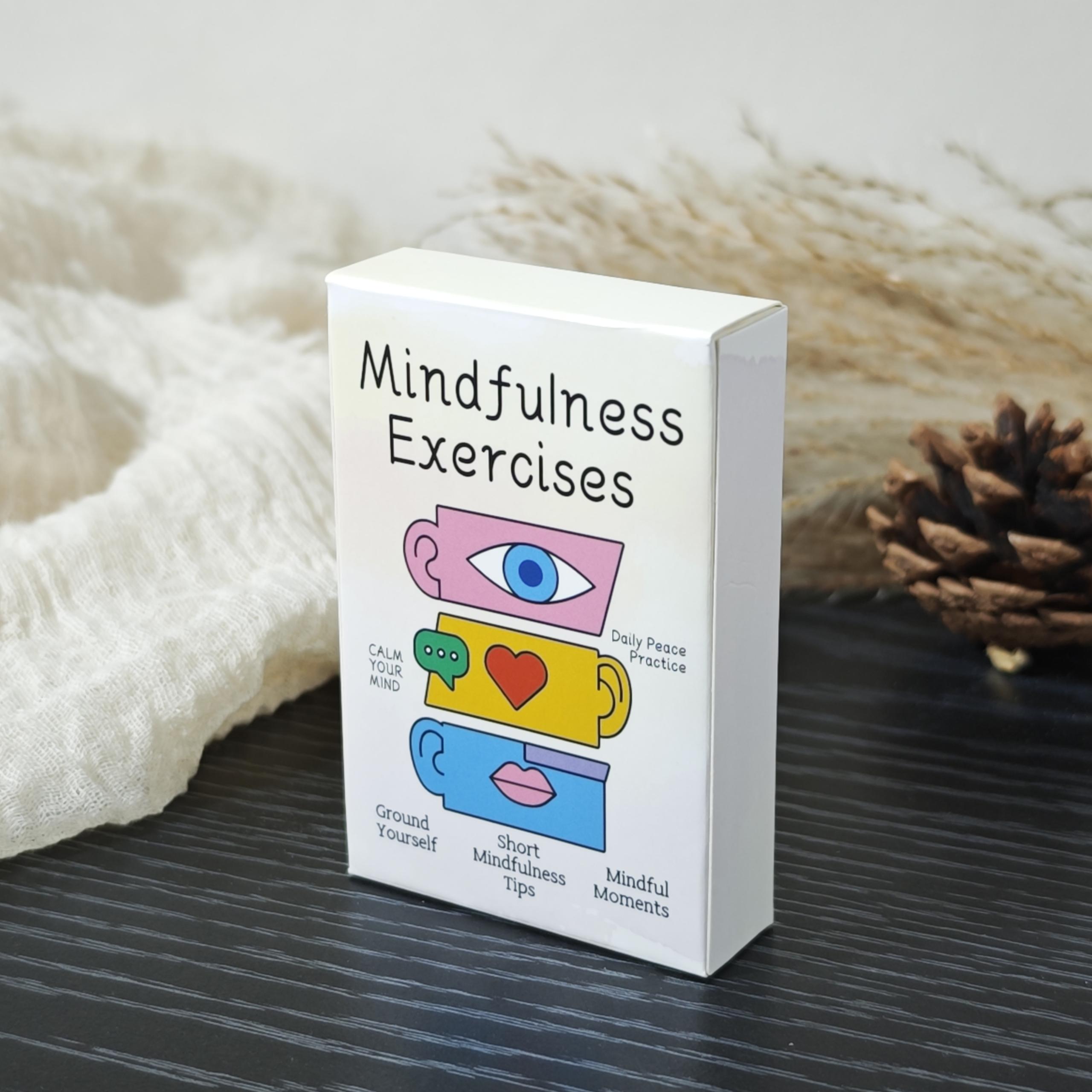 E-shop 55 Achtsamkeitsübungen Karten – Atmung, & Körperbewusstsein für Fokus, Ruhe | Tägliche Meditationsanregungen, Sinnesbewusstsein &