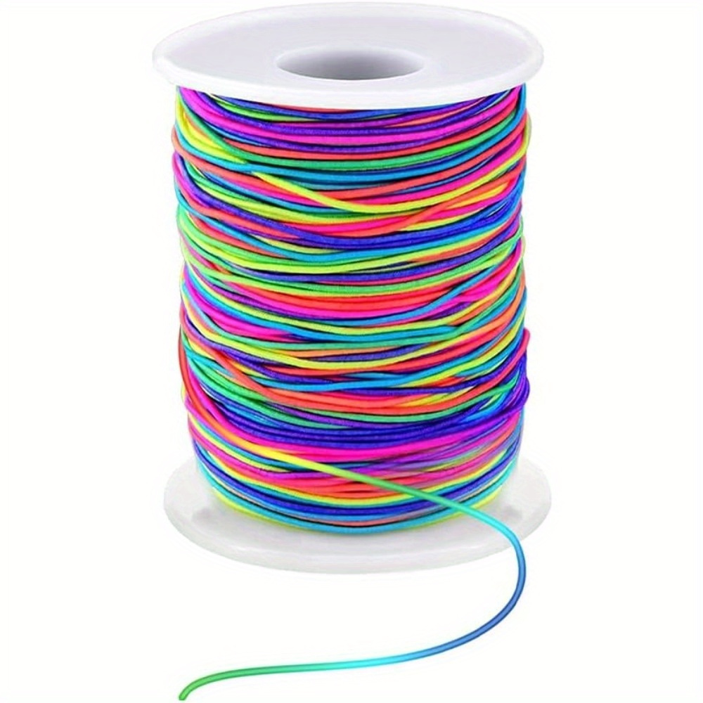 

1 Roll, 50m/164ft Rainbow Polyester String, 3- Stretchy Beading Rope For Jewelry Making, Diy Bracelet Necklace Crafts, Bouncy Bead Thread Cord