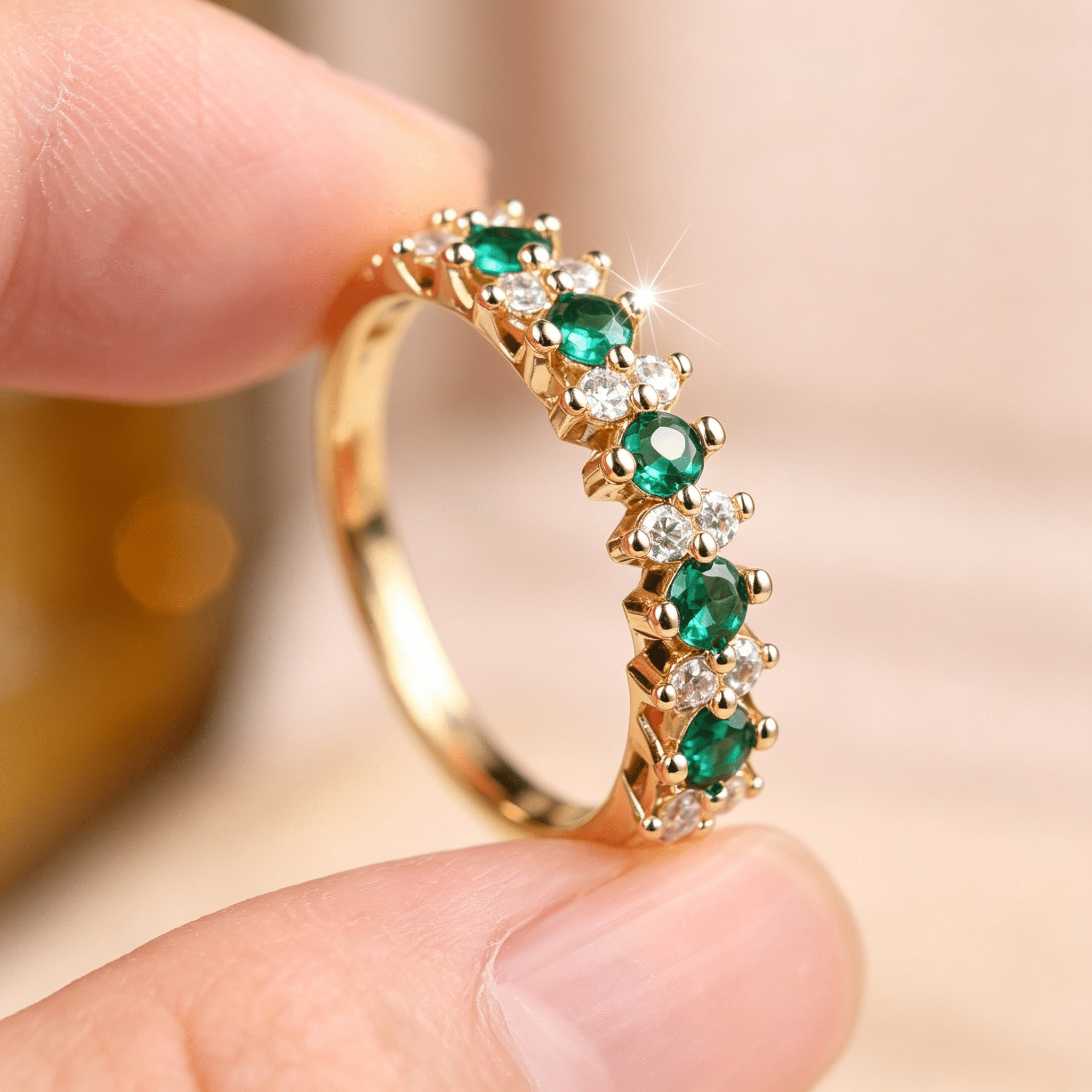 2pcs Teardrop Synthetic Zirconia Stackable Ring Set for Women