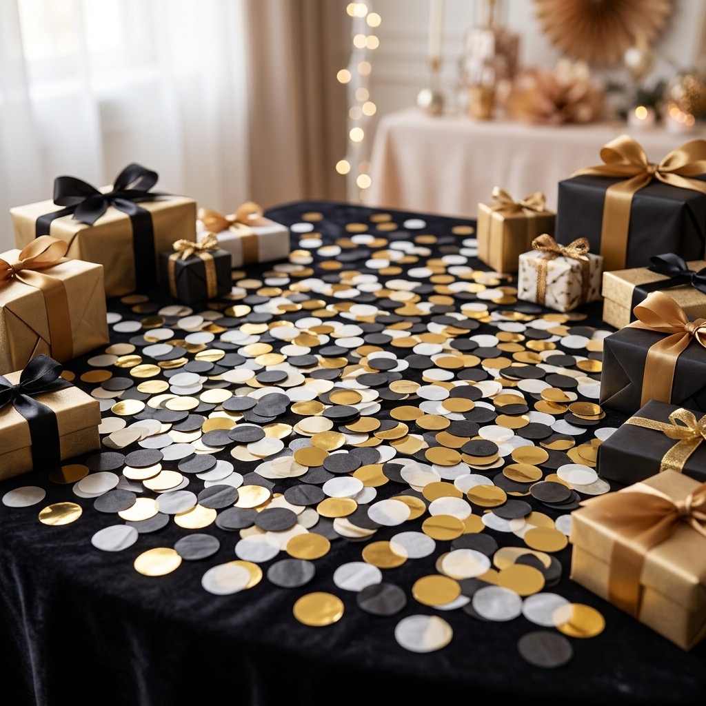 TEMU 3560 pièces de paillettes en papier brillant et , taille 15 mm, thème doré, mélangés, adaptées pour le remplissage de ballons, la décoration de