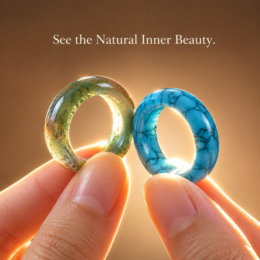 2pcs Bohemian Multi-Color Agate & Turquoise Ring Set