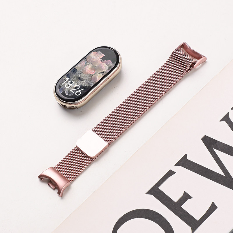 TEMU Magnetic Straps Suitable For Xiaomi Mi Band 10/9/8, Metal Replacement Bands For Men And Women, Adjustable And Breathable, Release Feature