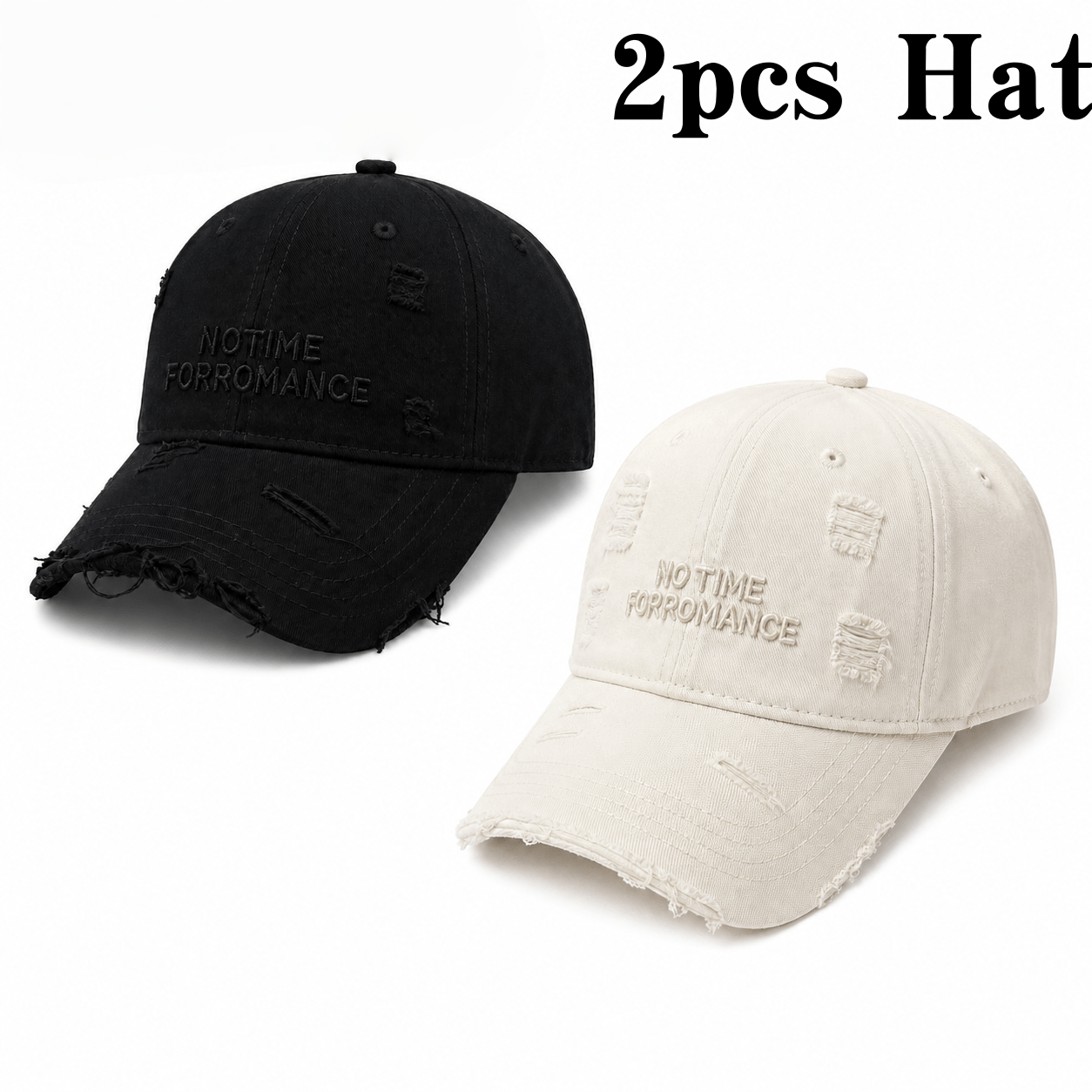 TEMU 2 pezzi Cappellino da baseball unisex con di lettere, lavaggio, top , tesa, cappello da pap� slim