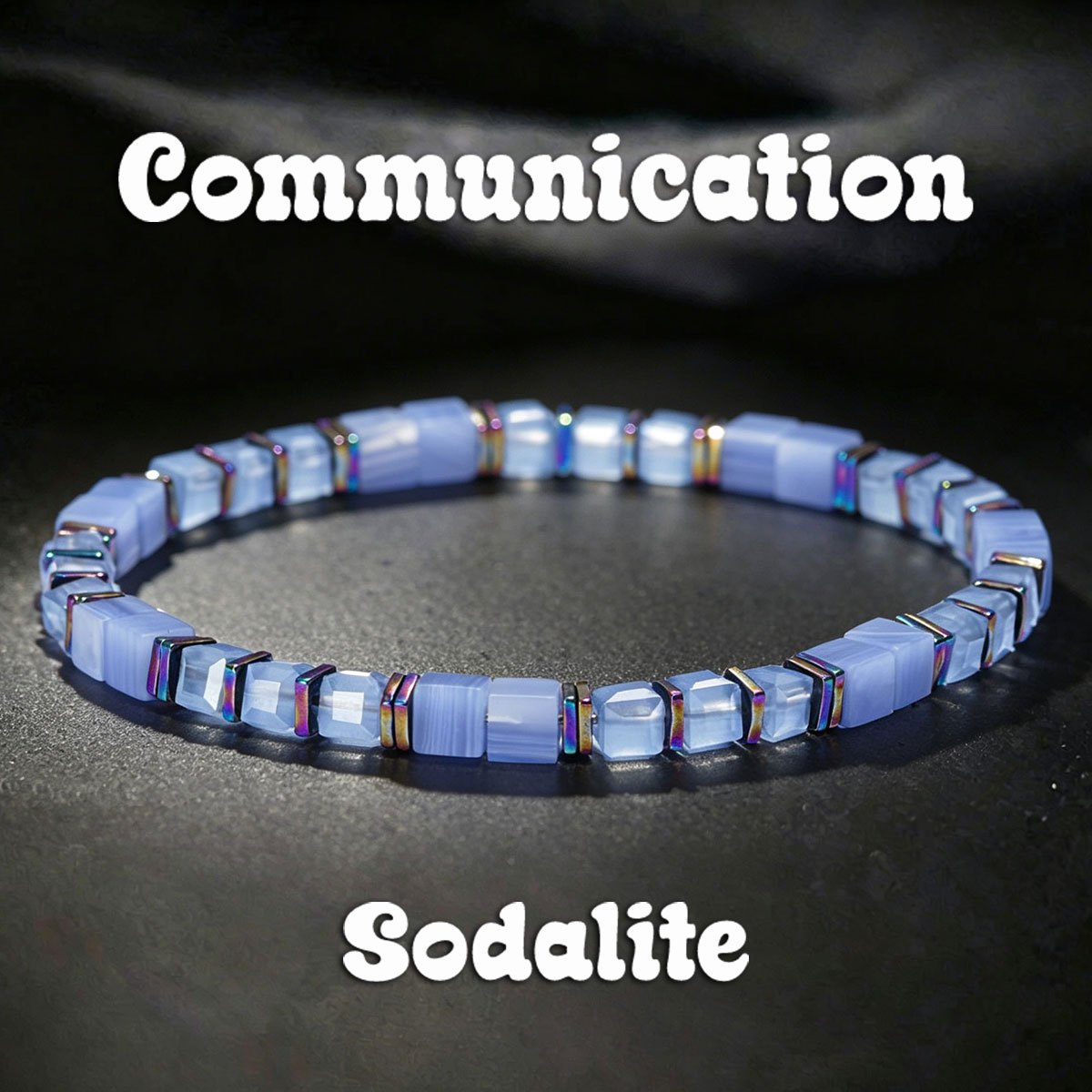 TEMU 1pc Light Bead Communication Bracelet, Iridescent Metal Trim Wrist Jewelry, Daily Anniversary Gift