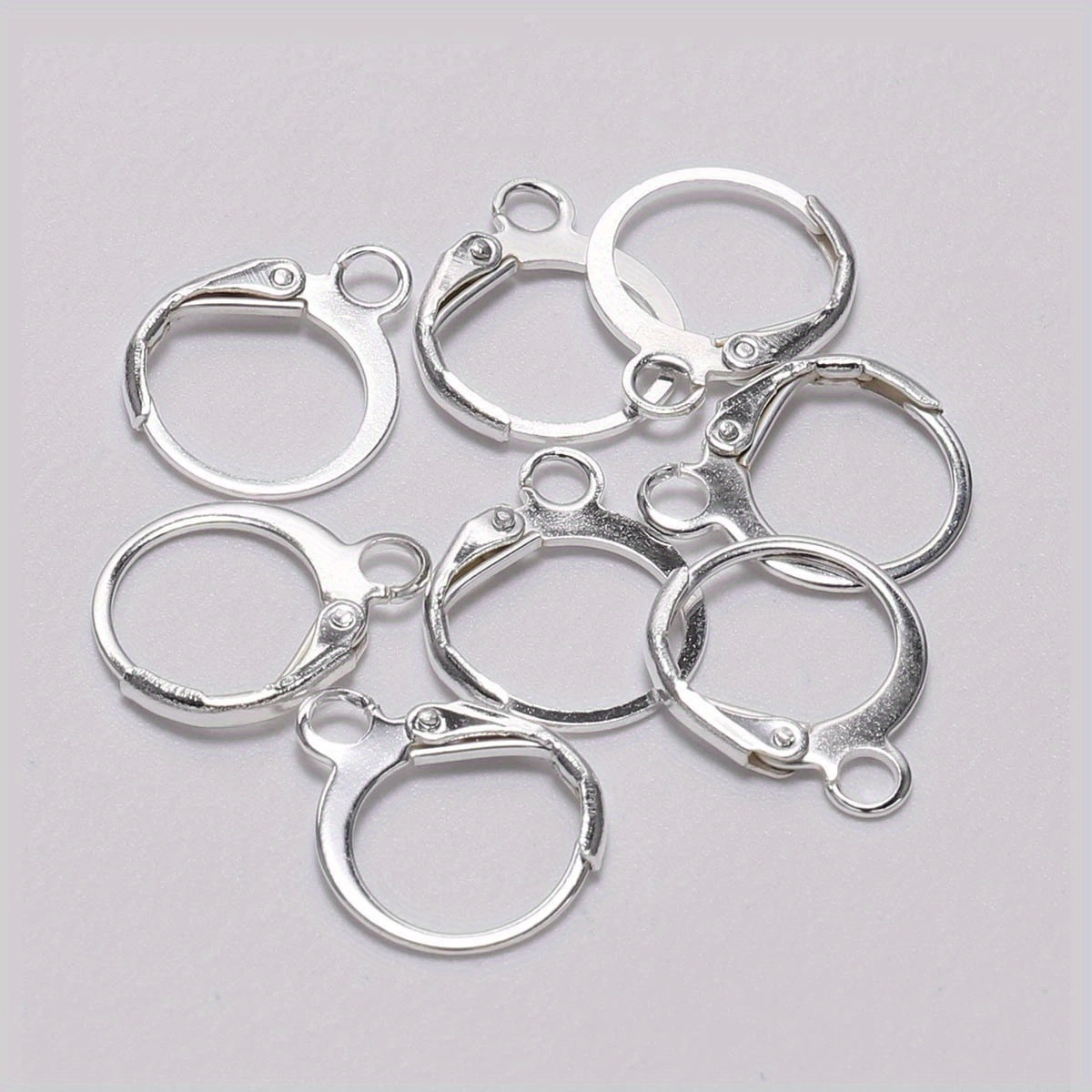 Image of 50pcs/pack O-shaped Earrings French Hook Earring Hoop Earring Rack Jewelry Jewelry Making Supplies