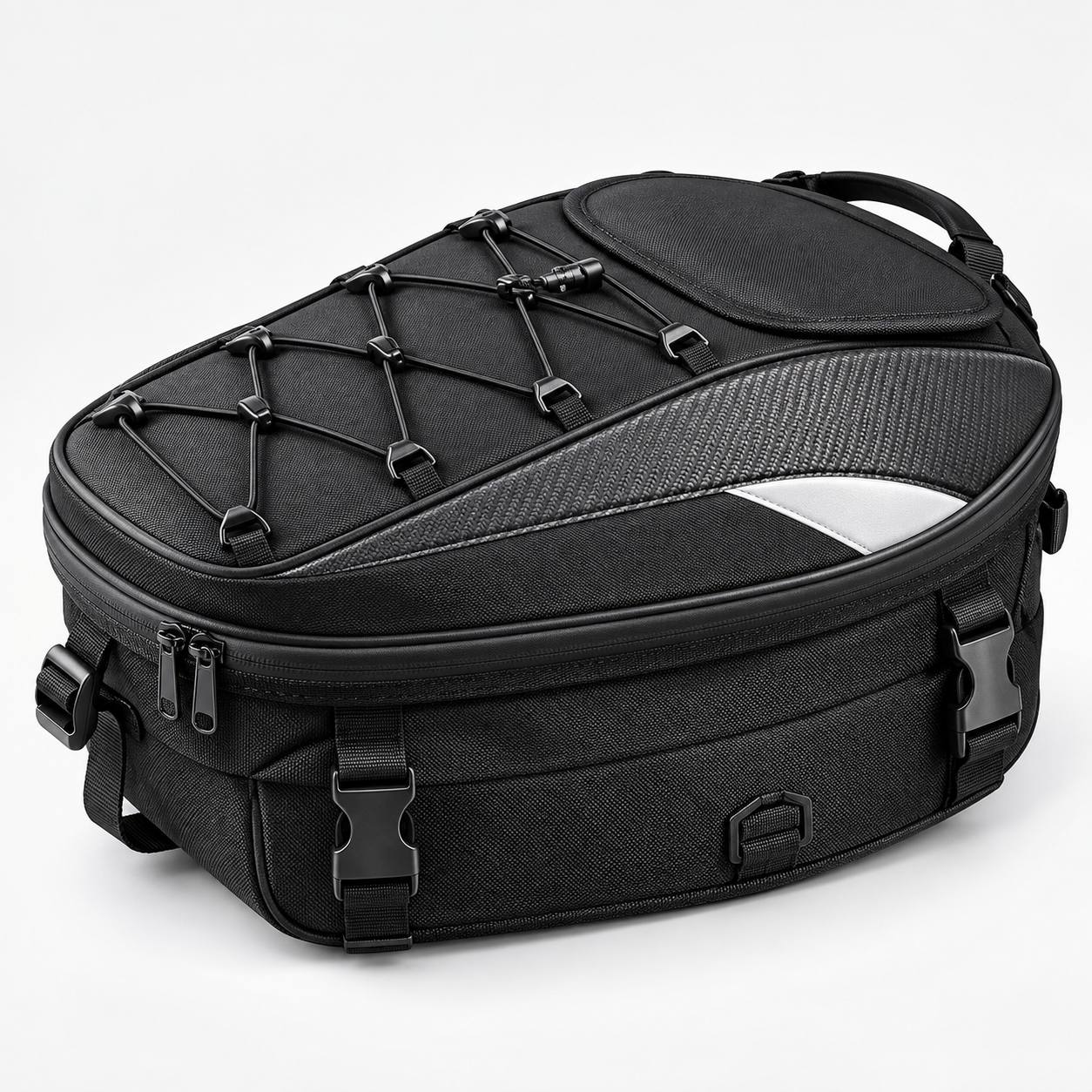 TEMU 38l Motorcycle Tail Bag And Backpack, A -one Design With A Helmet Storage Compartment. Made Of Wear-resistant, Tear-resistant Oxford Fabric With