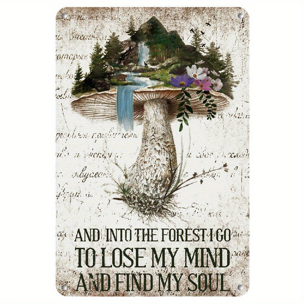 TEMU Hemitong Metal Sign Cute Mushroom Colorful Vintage Wall Art Decor For Room Kitchen Garden Bedroom Office Hotel Cafe