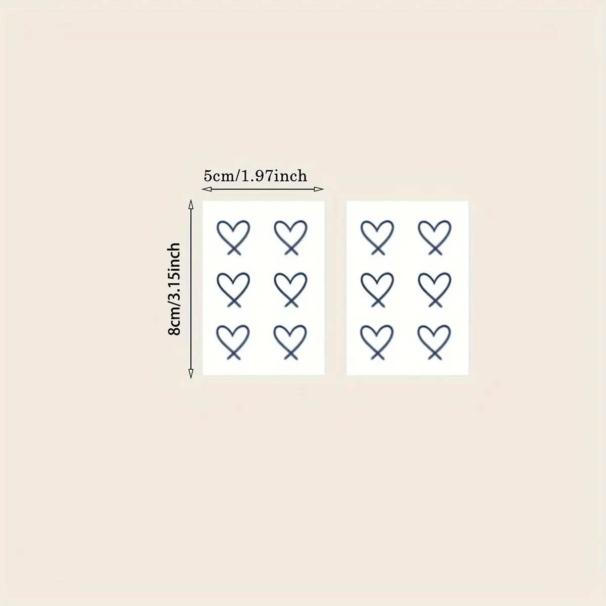 Image of 2pcs, Heart-shaped Finger Pattern, Temporary Tattoo Stickers, Lasts 7-14 Days, Body Art Stickers For Beach, Swimming, Parties, Fashionable Temporary Tattoo Stickers With Clear Outline Tattoos
