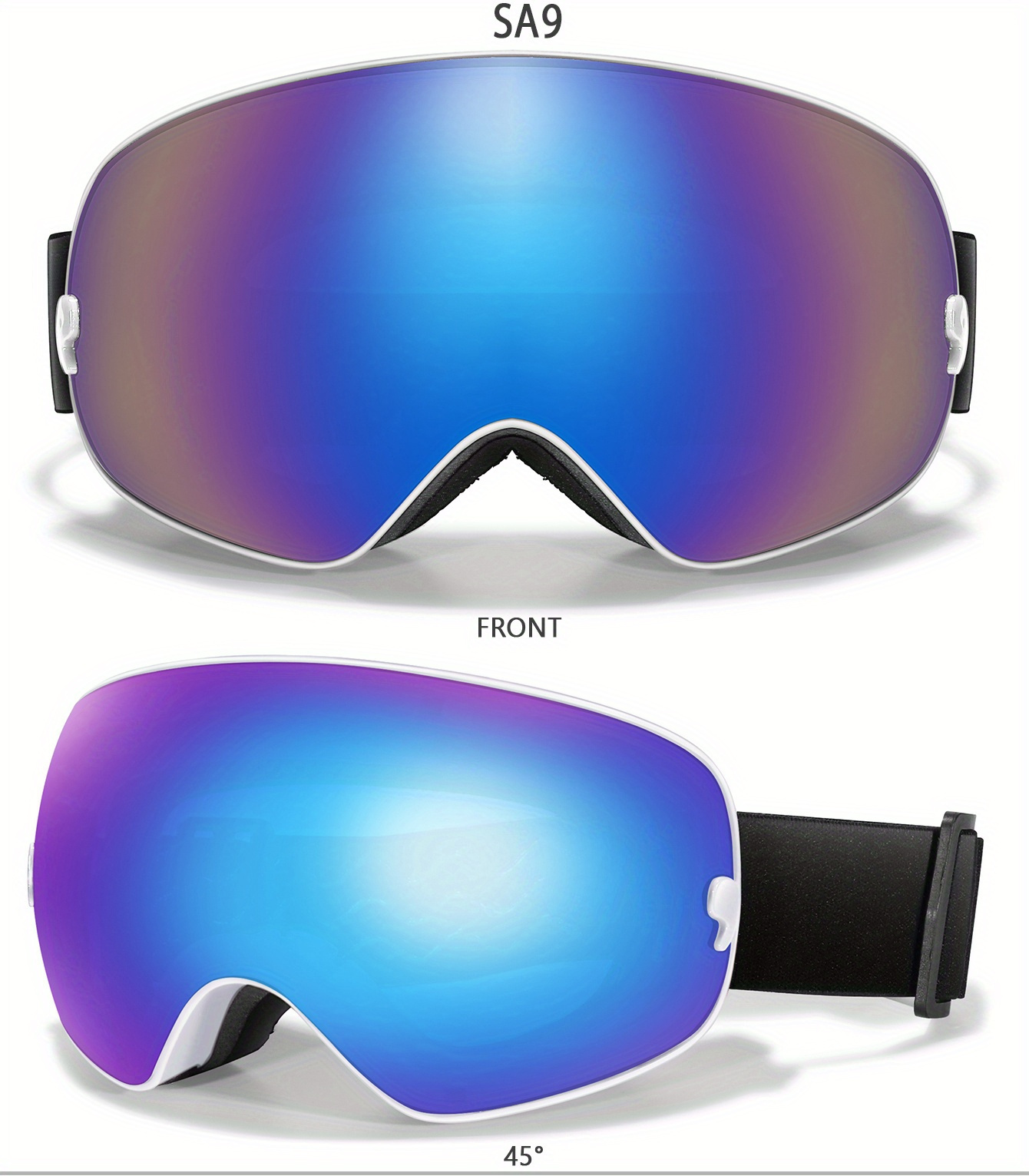 Winter Sports Outdoor Snowboarding Skiing Snow Skiing Goggles TPU Frame Men'S Women'S Teenagers Available, Free Night Vision Lens/Myopia Frame/Goggle One Each