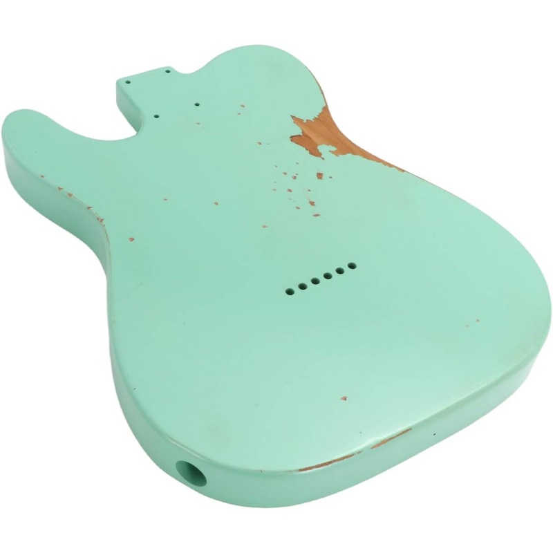 Relic Guitar Body | TL Style Nitro Top Alder Wood, S-S or H-S Route, Relic Seafoam Green