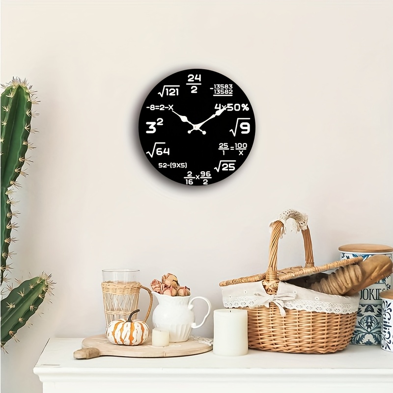 Math-themed clock detail