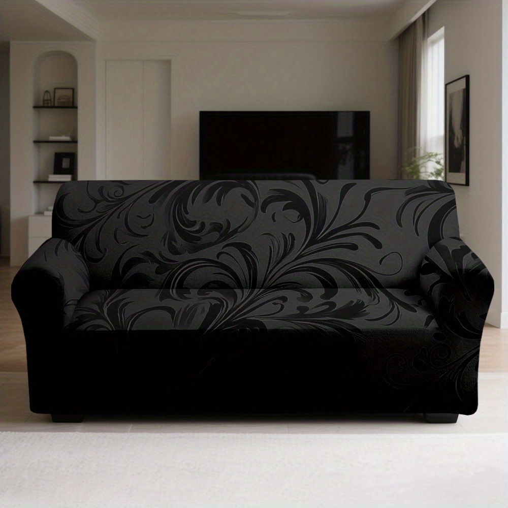 TEMU [ Jit] 1pc Ink Shadow Texture Printed Elastic Sofa Cover, Suitable For 1 To 4 Person Seats. Suitable For Decoration In Bedrooms, Living Rooms,