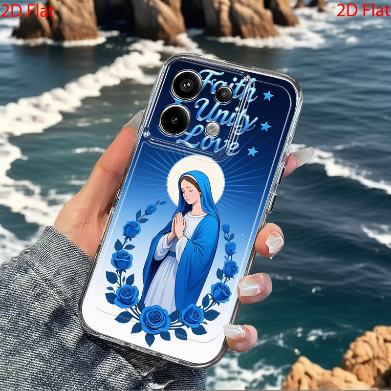 phone case 2d flat prayer pattern with easy transparent phone case suitable for xiaomi redmi 11 12lite pocox3nfc civi2   a3 8a 9  9i 10 9 10a 9c c31 12c 11a c55 13c k50ultra 12  k60 70e note8pro 9pro 10t 11se fu