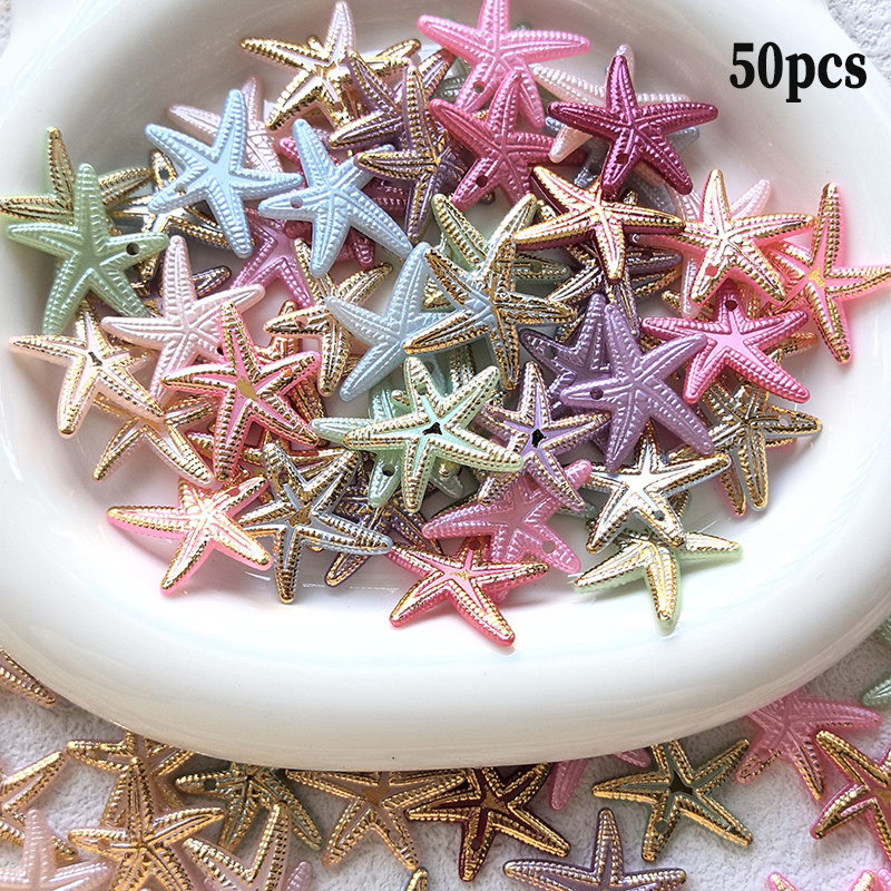 TEMU Lot de 30/50/70 pièces d' de mer irrégulières à trou unique, série Océan, accessoires perlés pour bijoux DIY, pendentifs pour bracelets et
