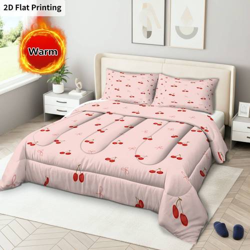 conjunto de colcha 2 de 3 peças, 280gsm acolchoado com estampa digital/ roupa de cama de fibra sintética (1 colcha + 2 fronhas sem enchimento) para quarto, dormitório, casa, lavável à máquina, 2d