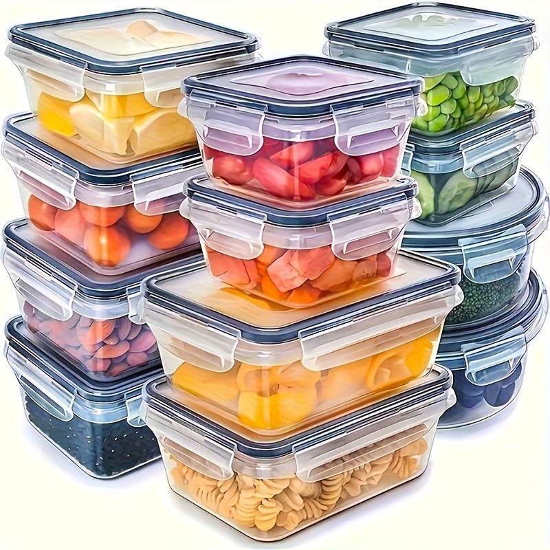 8 Contenedores de Almacenamiento Transparentes con Tapas Herméticas (4 Contenedores + 4 Tapas) - Adecuados para Frutas, Verduras, Pasta, Carne y Más Contenedores de Almacenamiento de Cocina - Seguros para Microondas, Reutilizables - Juego de Organización de Cocina de Plástico de Calidad | A Prueba de Fugas, recipientes para nevera, organizador de nevera, deposito para comida, tupper comida para lunch, contenedor almacenamiento comida, tasas para guardar comida