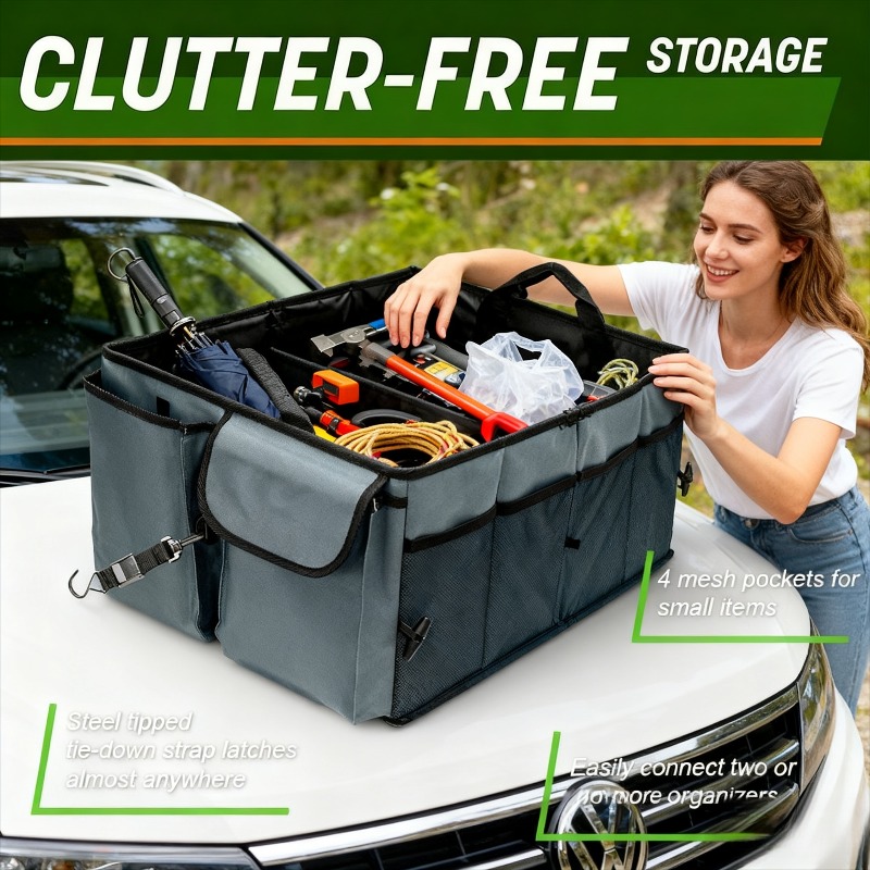 E-shop Auto-Aufbewahrungsbox Korb - Faltbar, Outdoor Multi-LKW Auto-Zubehör, geeignet für Frauen Männer -