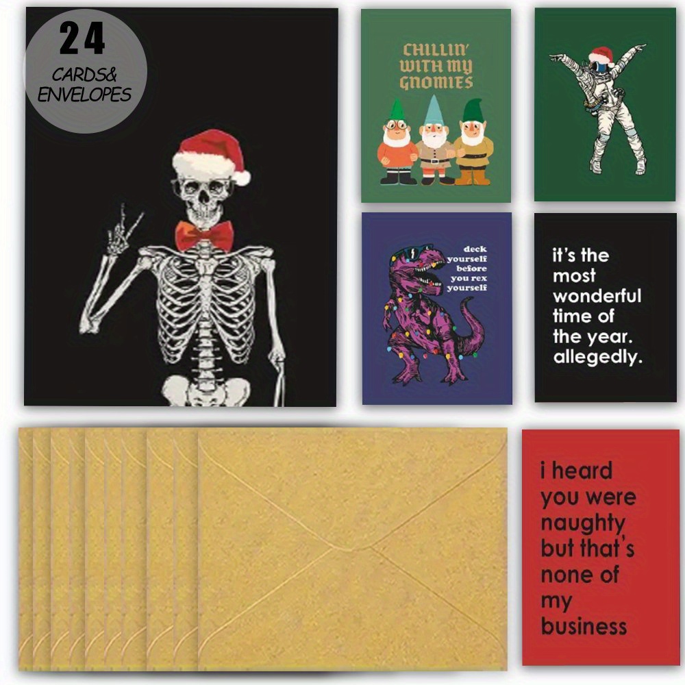 

24- Christmas Envelopes, Greetings, Christmas & New Blank Set, Unique , , All- , & Use