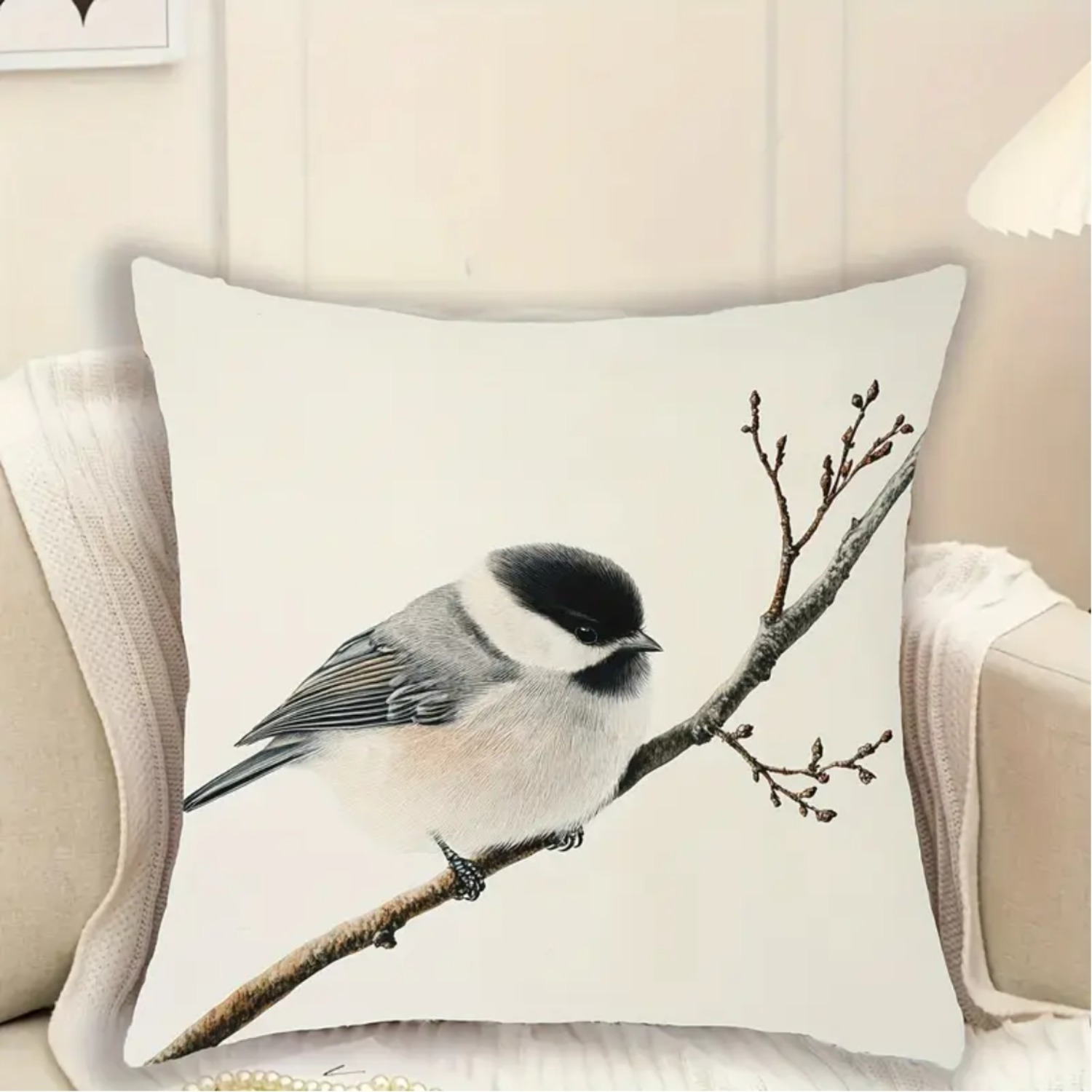 TEMU 1 housse de coussin moderne à motif branche, fermeture éclair - Idéale pour la décoration de , du bureau, du salon et de la voiture, décoration