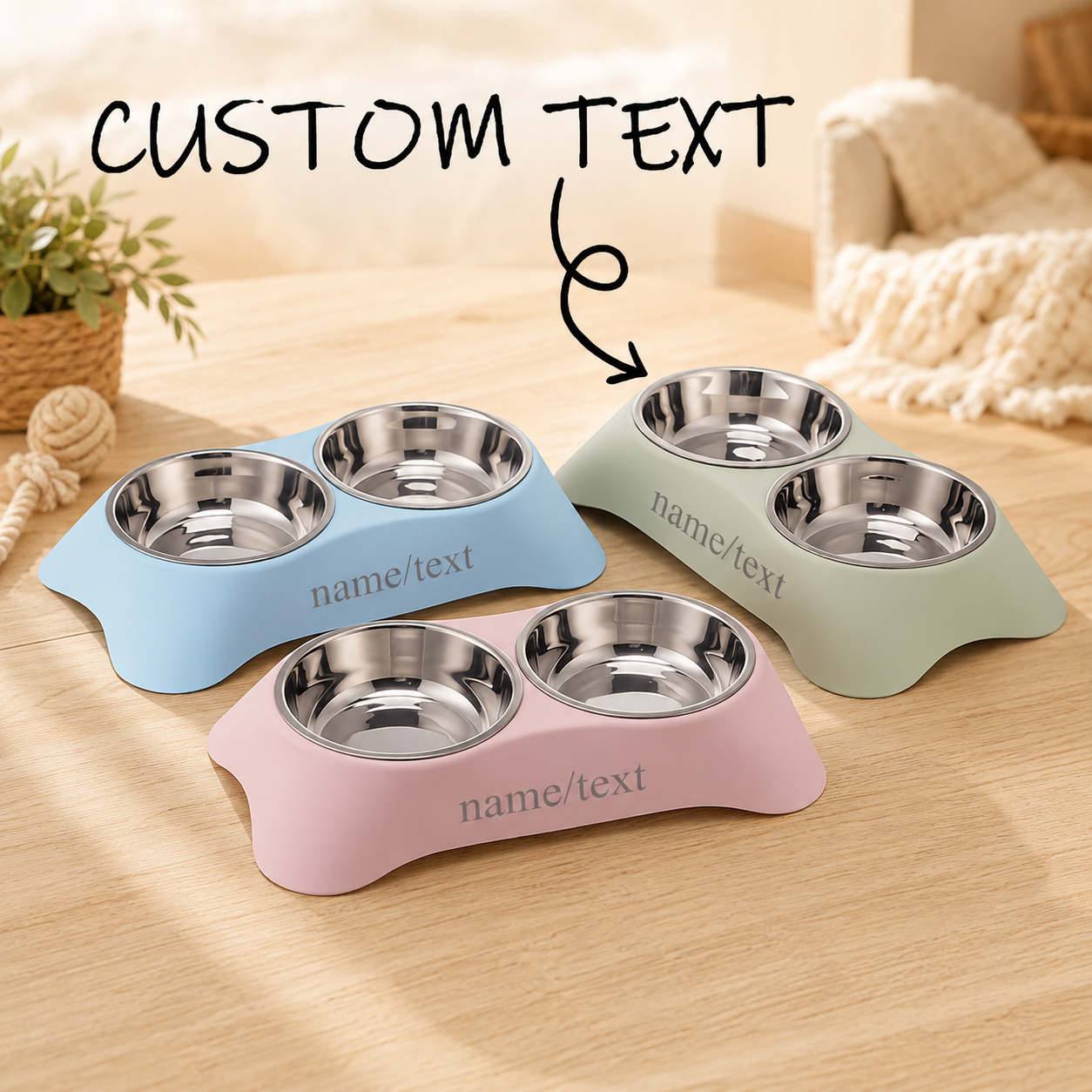Customized Dual-Purpose Pet Bowl for Eating and Drinking, Protects Neck