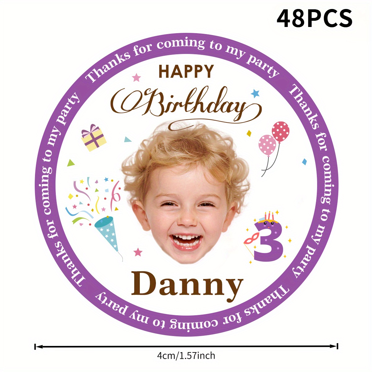 TEMU /72 stuks gepersonaliseerde verjaardagsstickers en ronde creatieve stickers zijn de perfecte keuze voor verjaardagsfeest cadeauverpakking