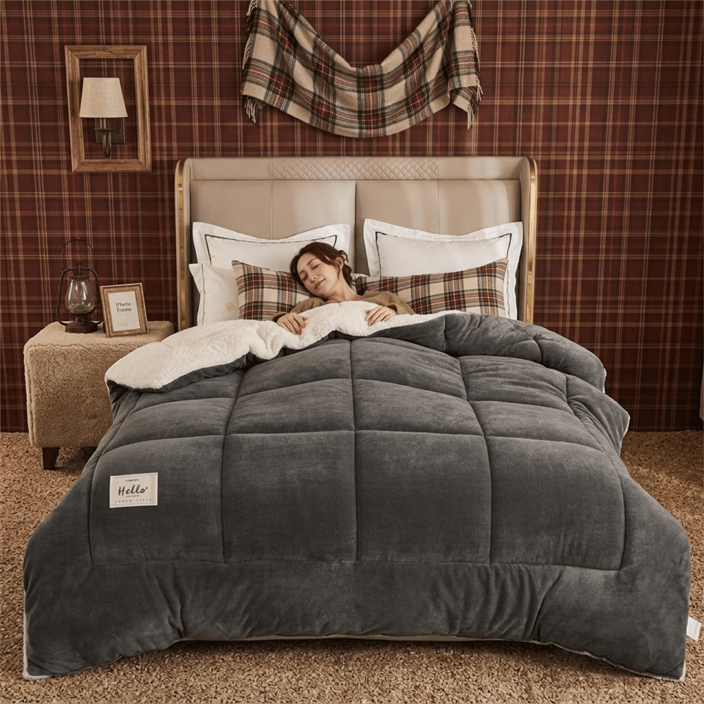 Image of Luxury Comforter Reversible Duvet Insert Machine Washable For Bedroom Dorm Hotel Solid Color (comforter Only)