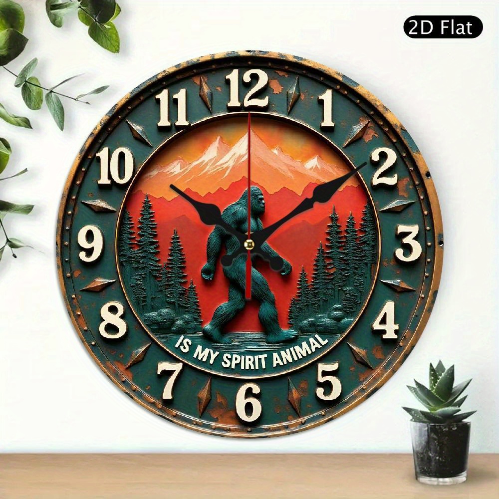TEMU 10-inch Round Wall Clock Featuring A Vintage Design With 'is My '. This Silent, Non-luminous Clock Made Of Artificial Wood Is Perfect For Home, Living Rooms, Bedrooms, Coffee Shops