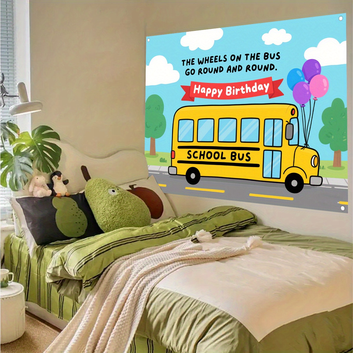 Wheels On The Bus Birthday Banner, School Bus Decorations For Party School Bus Birthday Banner Bus Birthday Party Decorations Back To School Banner Party Supplies