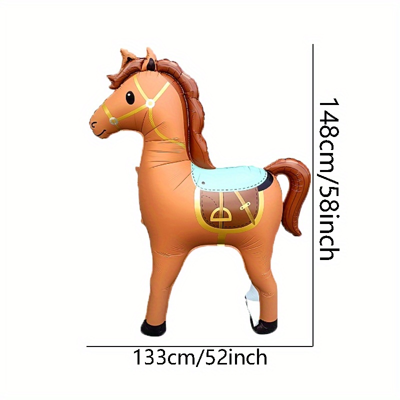 Image of 1pc 58-inch Standing Racehorse Shaped Balloon, Party Atmosphere Decoration, Gift Prop For Gatherings, Indoor And Outdoor Room Decor, For Halloween, Christmas