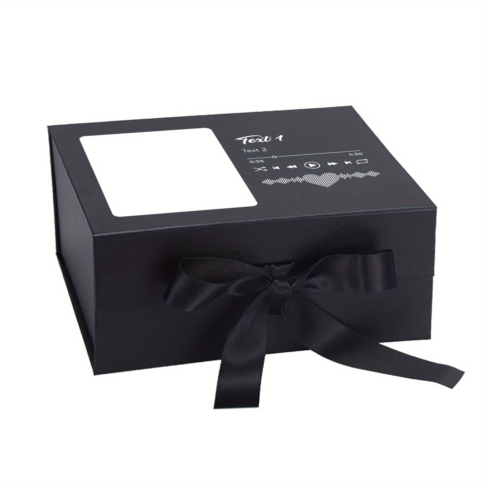 TEMU 1pc, Personalized Gift Box Gift With Customize Photos And Text, Magnetic Gift Decorative Box With Ribbon For Men Women Collapsible Proposal Box