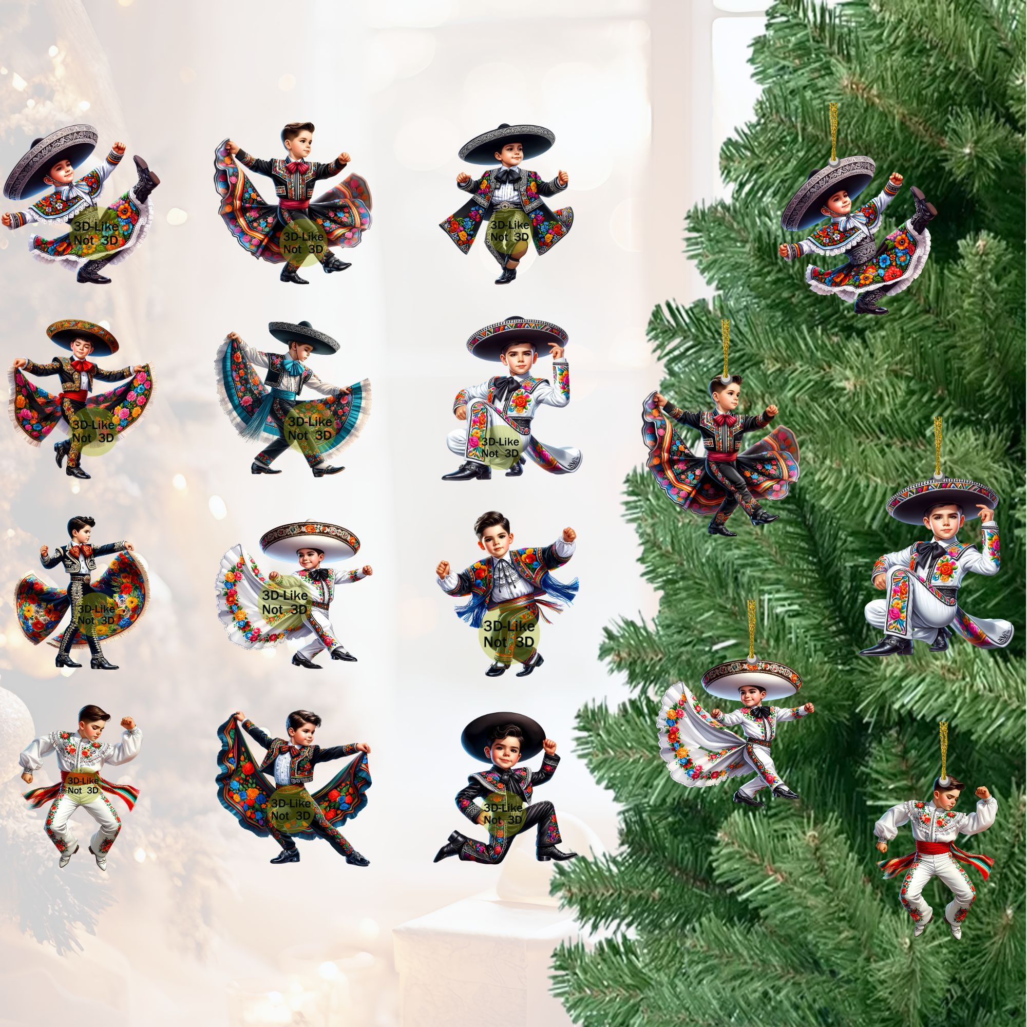 

12pcs Set Of Dancing Mexican Boy Wooden Ornaments - Ideal For Christmas, Valentine's, Thanksgiving & New Year Decor | Party Accessories & Gifts