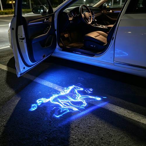imagen del artículo 1pc lámpara led proyector de puerta de coche luces de cortesía de bienvenida decoración atmosférica para varios tipos de vehículos, sin batería