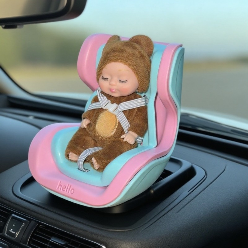Puppen Autositz Für 17 Cm Puppen - Mini Stuhl Mit Sicherheitsgurt Für Auto Innendekoration