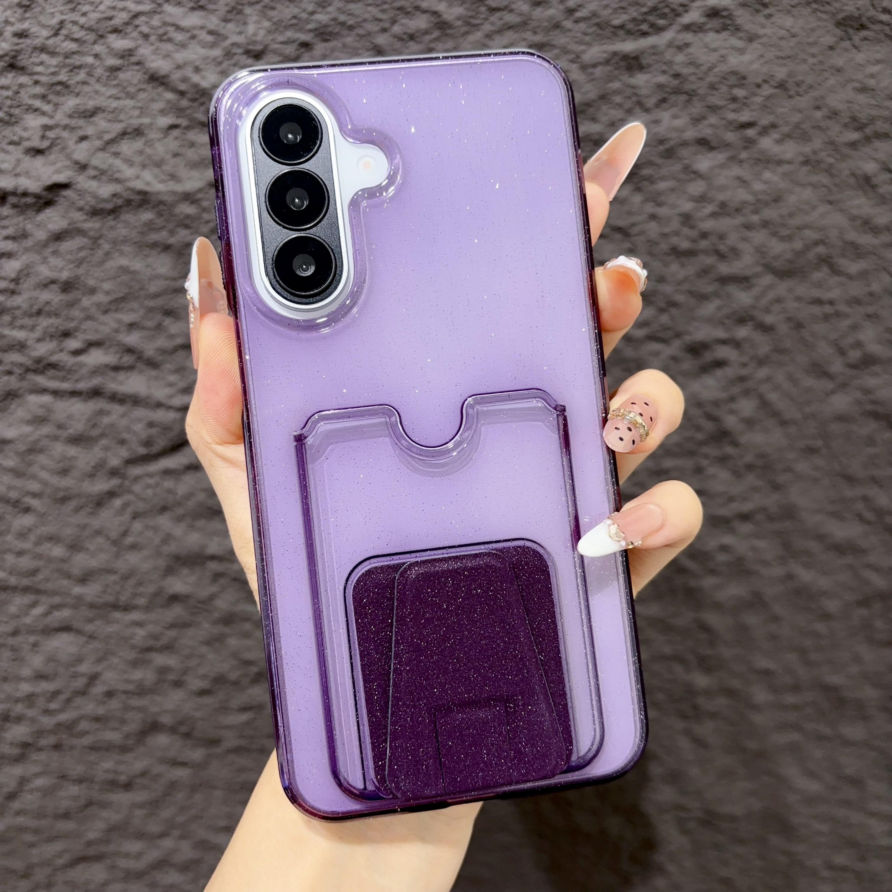 TEMU Phone Case - Phone Case Suitable For Galaxy And Galaxy , With -one Card Holder, Supporting Card And Business Card, Hidden Bracket For Scenes,